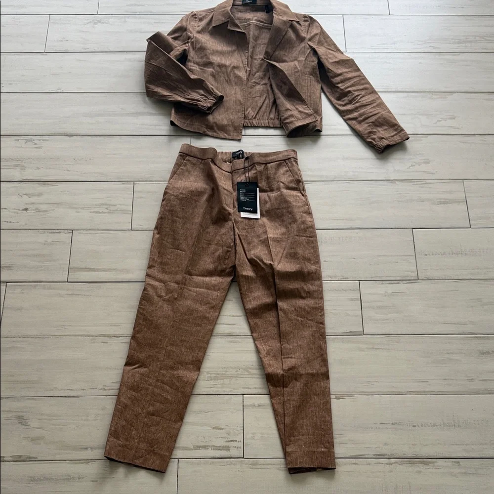 Theory Brown Women's Pants & Jacket Set - Picture 1 of 5